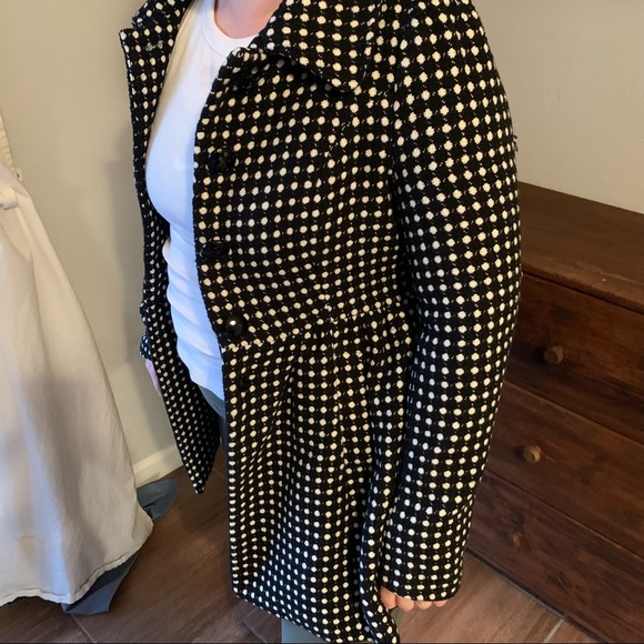 Perfect black and white peplum pea coat - Picture 6 of 7